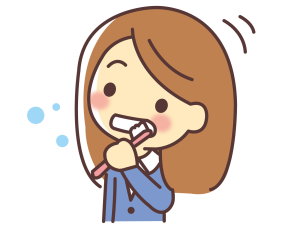 歯磨きする女性